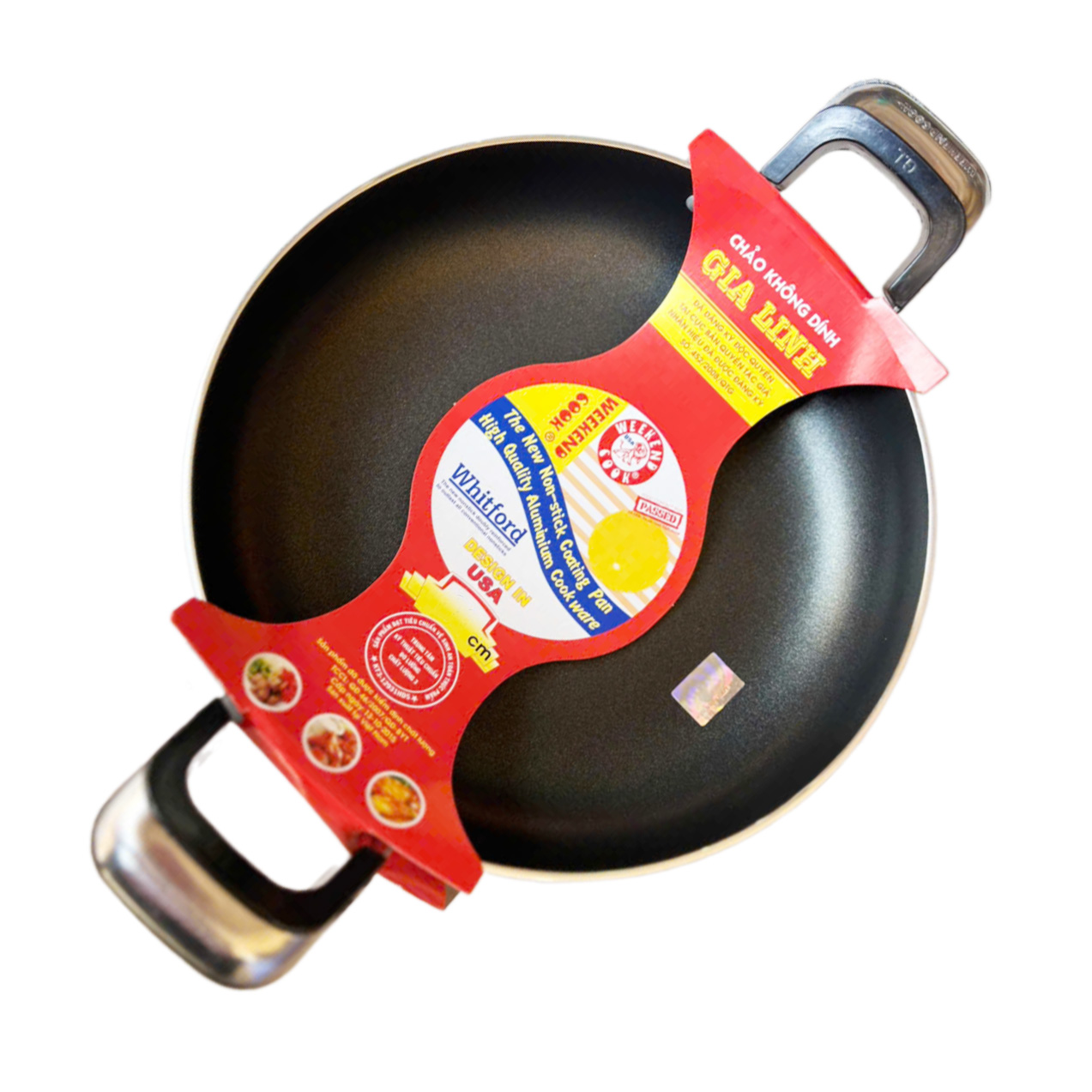 Chảo bằng 2 quai inox phích 18cm