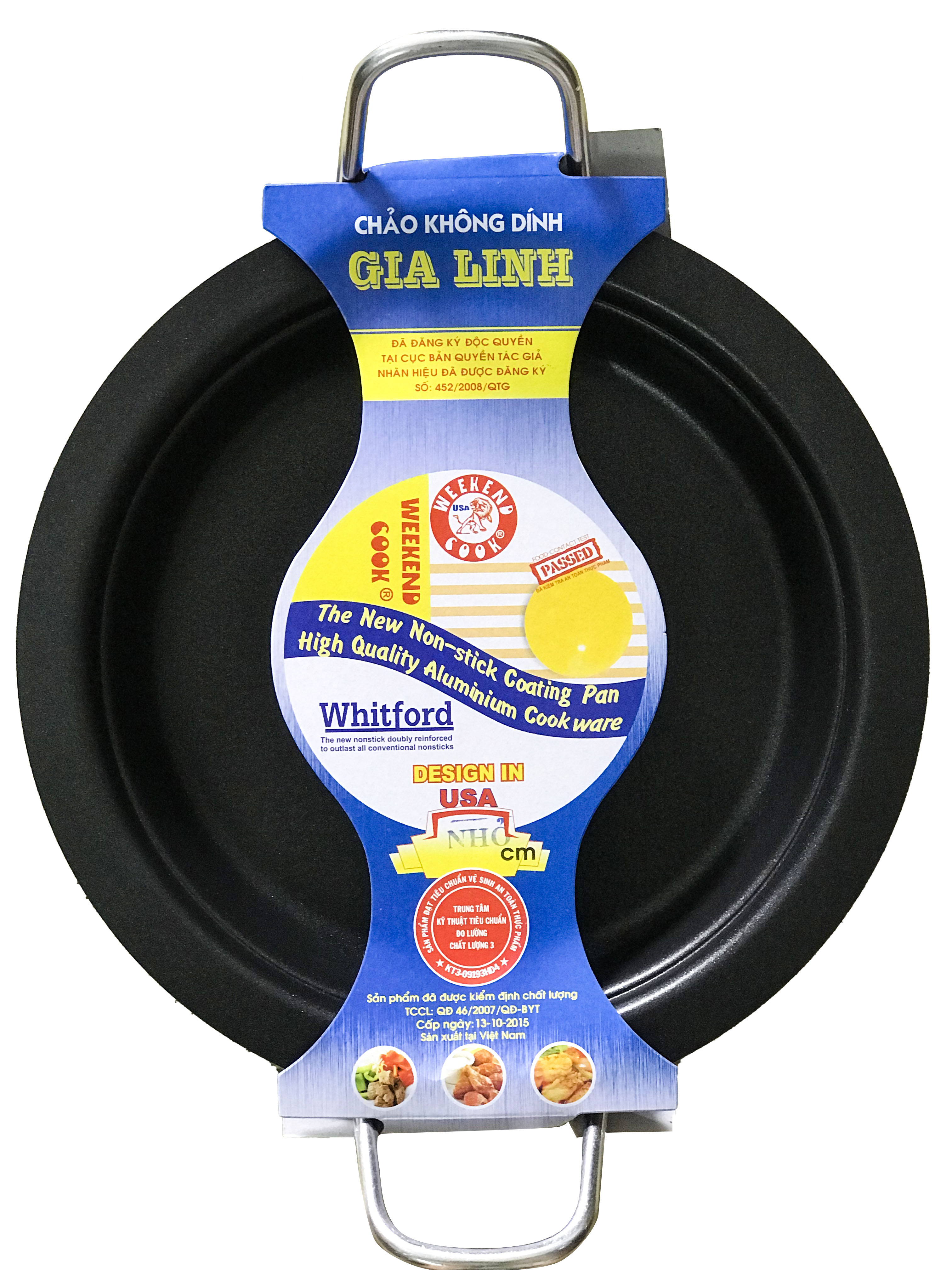 Chảo nướng tròn quai trắng nhỏ (29cm)