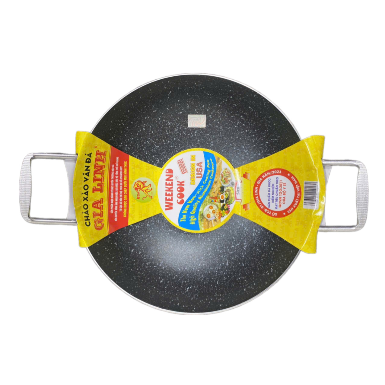 Chảo xào vân đá 2 quai vuông plus 16cm